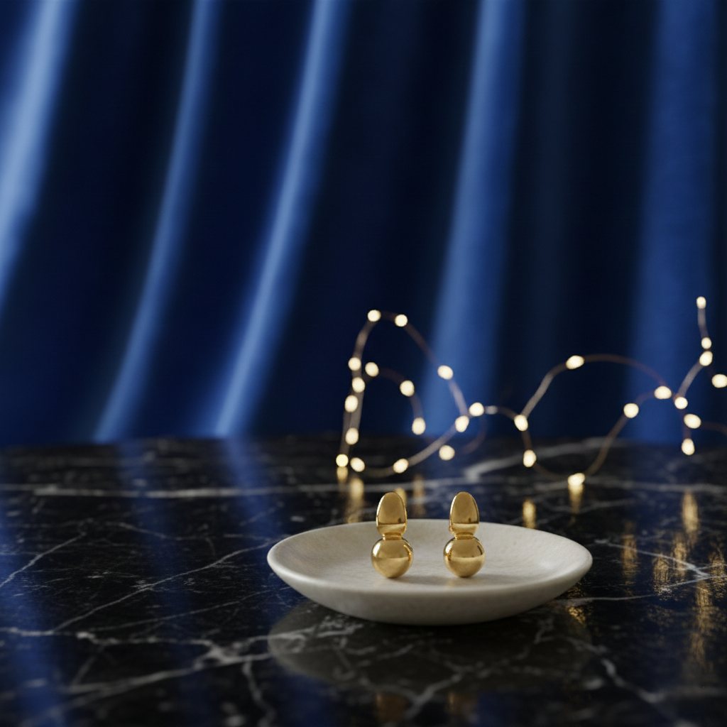 Golden Ball Earrings - Gold